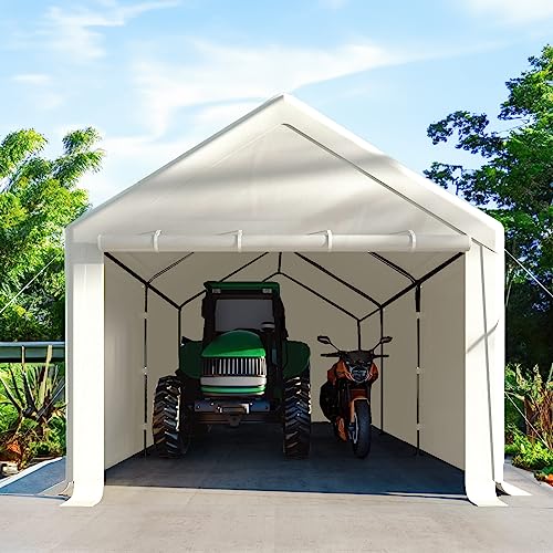10x20ft Heavy Duty Carport with Removable Sidewalls