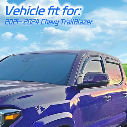 in Channel Rain Guards Fit for Chevrolet Chevy Trailblazer 2021