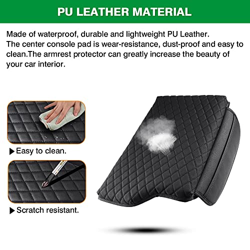 Custom Fit for Center Console Cover Hyundai Palisade 2020 2021 2022 2023 2024 2025 2026 Armrest Cover Center Console Pad PU Leather Armrest Seat Box Cover Protector with Pockets Storage Bag