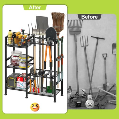 Garden Tool Organizer with Basket