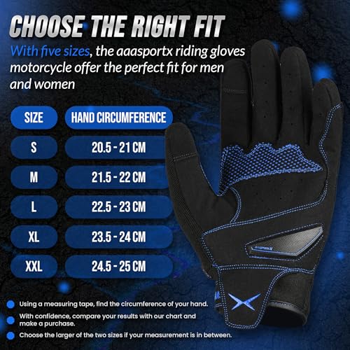 Breathable Motorcycle Gloves for Men with TPR & Kevlar Palm Protection Hard Knuckles Touchscreen