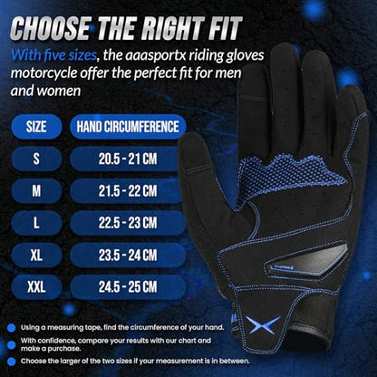 Breathable Motorcycle Gloves for Men with TPR & Kevlar Palm Protection Hard Knuckles Touchscreen