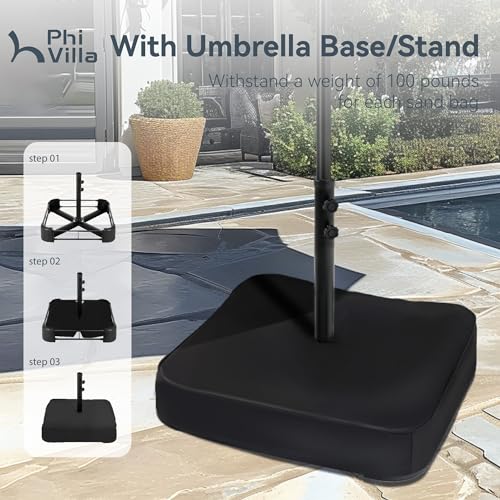 15ft Large Outdoor Patio Umbrella with Base Included
