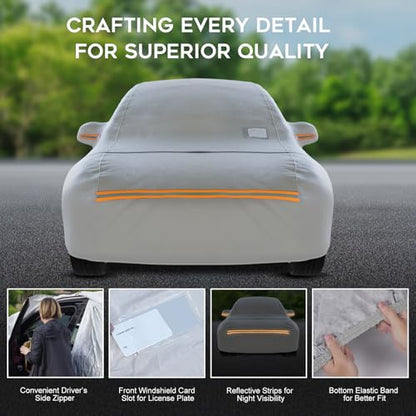 Heavy Duty Sedan Car Cover Waterproof All Weather for Automobiles