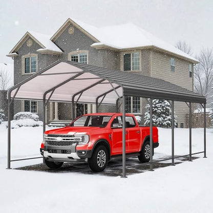 Carport 12' x 20' Heavy Duty Carport with Updated Roof & Enhanced Base