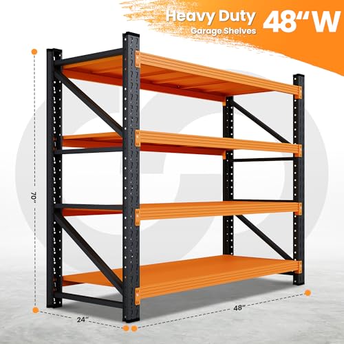 48” Wide Heavy Duty Metal Garage Shelving