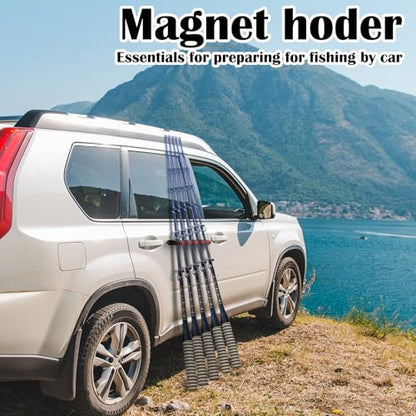 2 Pcs Magnetic Fishing Rod Holder for Car Fishing Pole Rack Vertical Rod Storage Holders for Truck Bed Boat Wall Garage Door (2 Count)