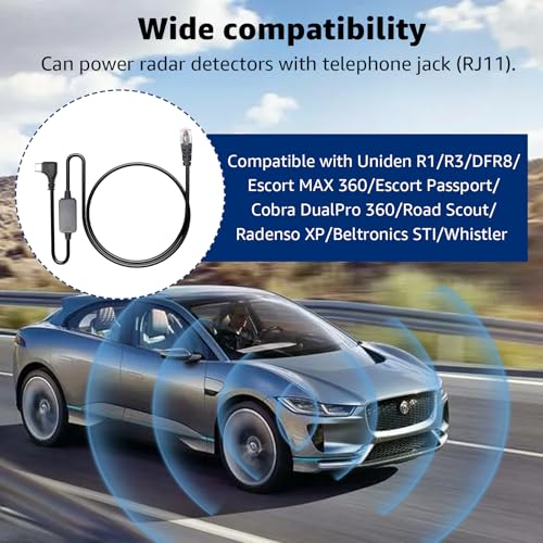 USB C to RJ11 Radar Detector Power Cord for Escort Uniden Cobra