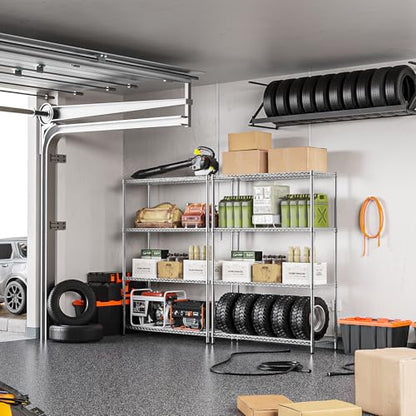 4 Tier Adjustable Heavy Duty Metal Wire Shelving Unit