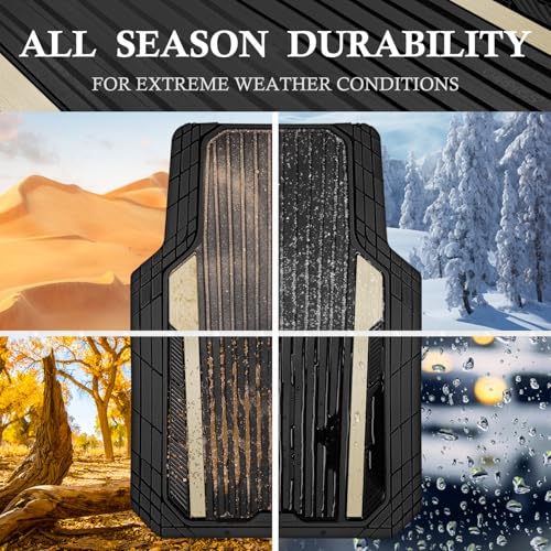 Heavy Duty Rubber Car Mats Metallic (4 Count)