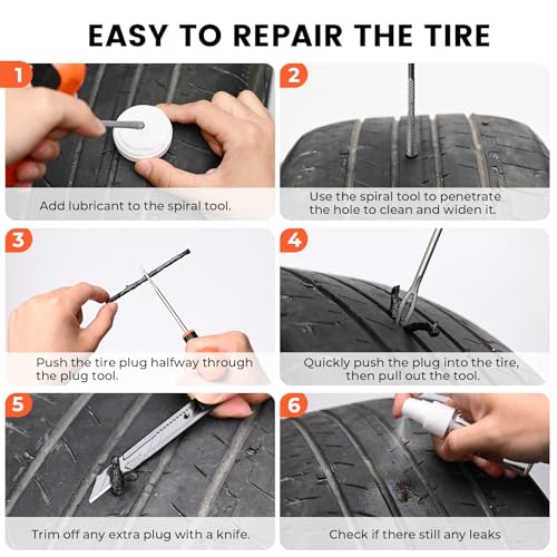 Flat Tire Repair Kit with Plugs 16 Pcs
