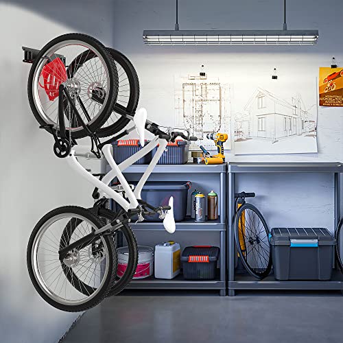 Bike Rack Garage Bike Rack Wall Mount for 2 Bicycle and 1 Helmet