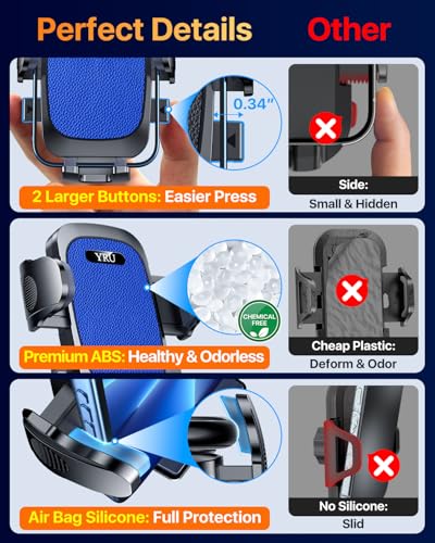 True Upgrade for Safety] YRU Car Phone Holder Mount [Patent & Military