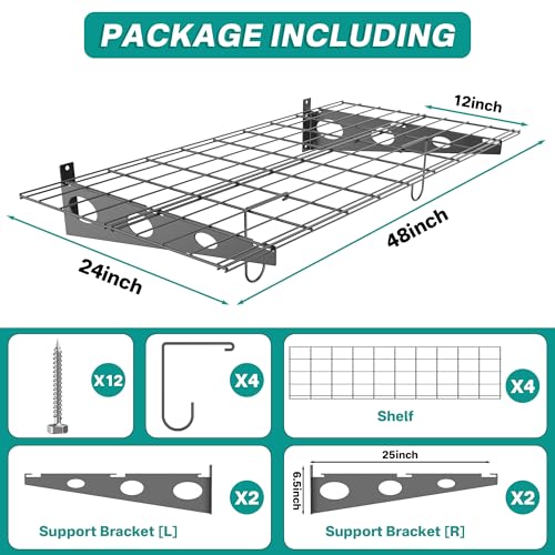 Wall Mounted Garage Wall Shelves (4 Count)