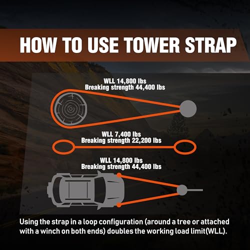 Recovery Tow Strap 3 x 20 ft