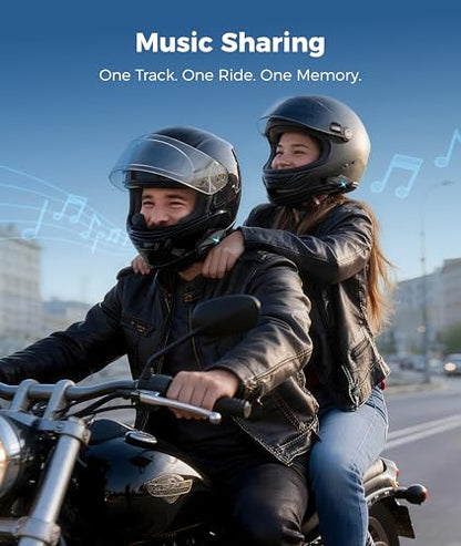 ASMX F1s Motorcycle Bluetooth Headset with Smart Voice Control (2 Count)