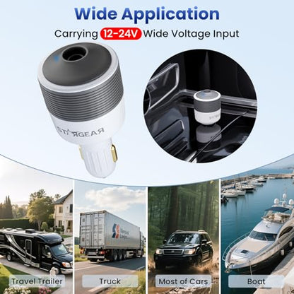 Starlink Mini Car Adapter 12V to 24V DC Step Up Converter with 60W Car Cigarette Lighter Adapter