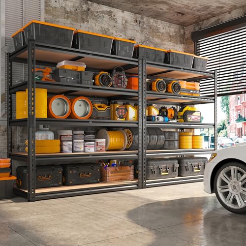 2000LBS Garage Shelving Heavy Duty 72''H Storage Shelves 5 Tier Heavy Duty Shelving (4 Count)