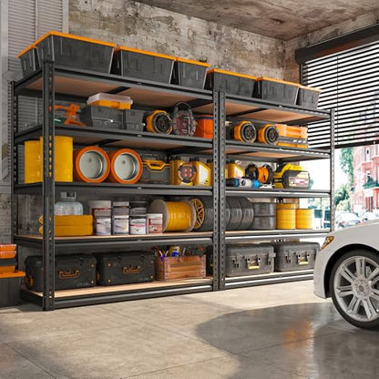 2000LBS Garage Shelving Heavy Duty 72''H Storage Shelves 5 Tier Heavy Duty Shelving (4 Count)