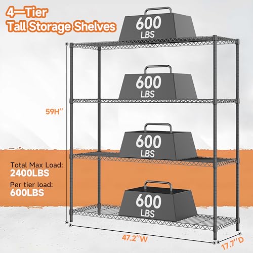 2400LBS 47.3" W Stand Shelf Wire Rust