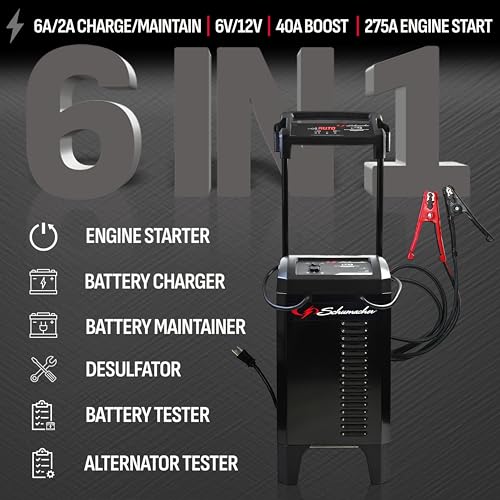 Wheeled 6A Car Battery Charger & Maintainer