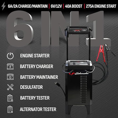 Wheeled 6A Car Battery Charger & Maintainer