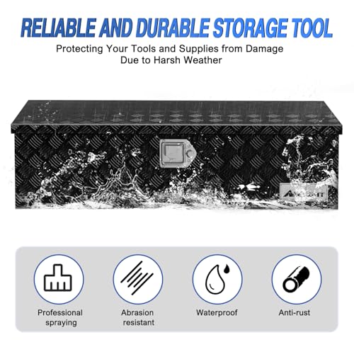 39 Inch Truck Tool Box Heavy Duty Aluminum Stripes Plated