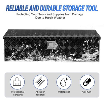 39 Inch Truck Tool Box Heavy Duty Aluminum Stripes Plated