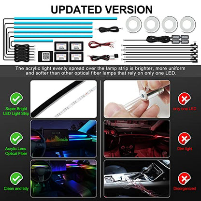 Acrylic Interior Car LED Strip Light with Wireless APP