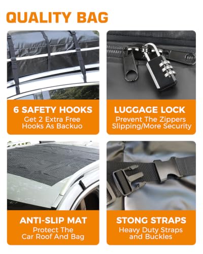 Rooftop Cargo Carrier Bag 20 Cu Ft Waterproof Car Roof Bag