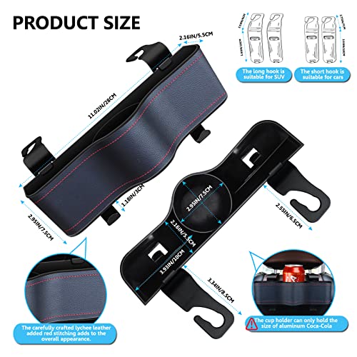 Backseat Car Organizer with Cup Holder &Headrest Hooks (2 Count)
