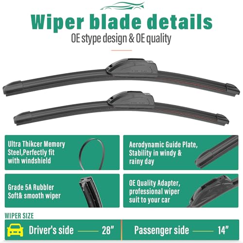 Windshield Wiper Blades Replacement for Toyota Corolla Hatchback 2019