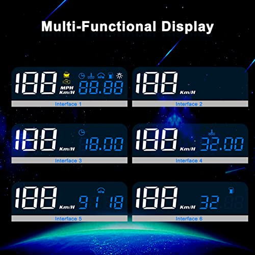 Car Hud Head Up Display Speedometer Odometer OBD2 HD 3D Reflection Multi