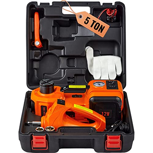 Electric Car Jack 5 Ton with Electric Impact Wrench & Inflator Pump