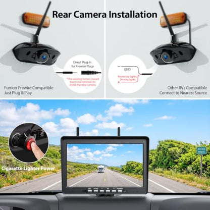 Wireless RV Backup Camera System with 10.1