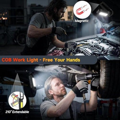 Rechargeable LED Magnetic Work Light 2 Pack