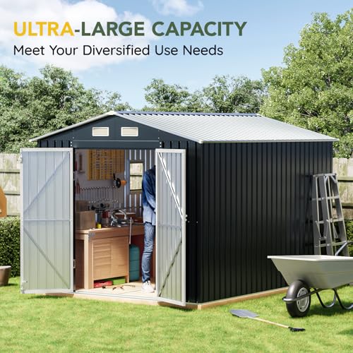 10 x 8 FT Metal Storage Shed for Backyard