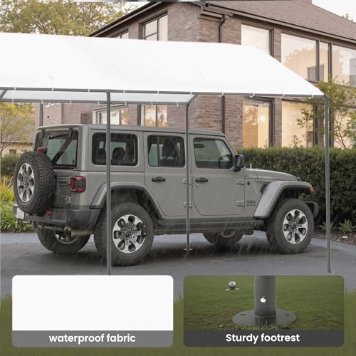 Carport 10x20 FT Heavy Duty Carport Canopy Tent Waterproof