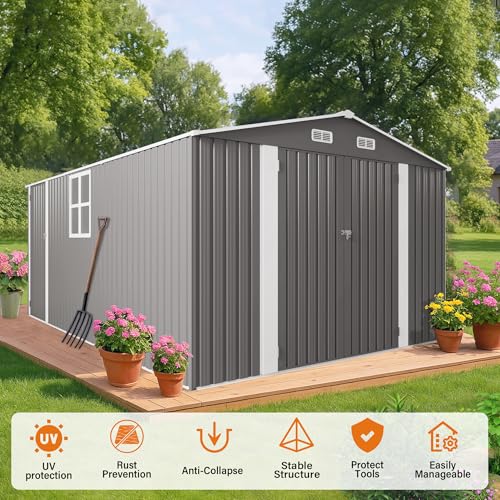 10x14 FT Outdoor Storage Shed with Window
