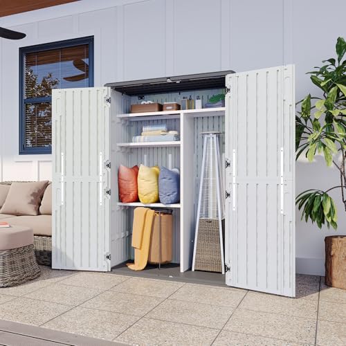 64 Cu.Ft Resin Storage Shed with Metal Shelving Kit & Floor