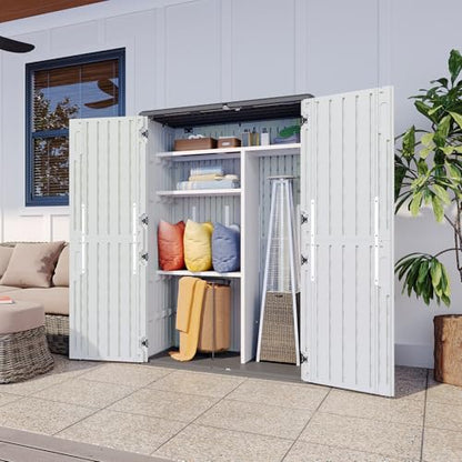 64 Cu.Ft Resin Storage Shed with Metal Shelving Kit & Floor
