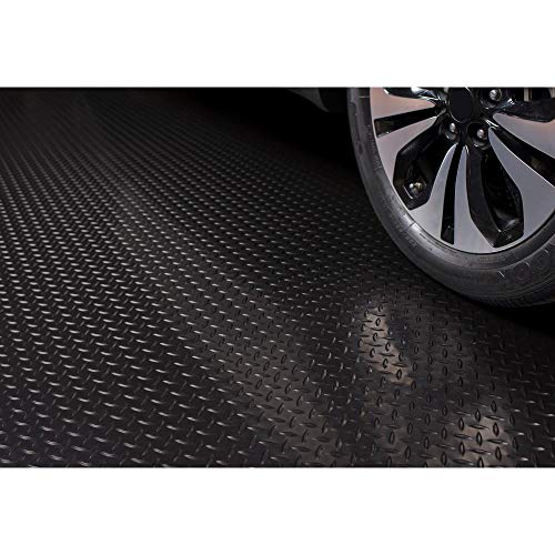 BLT G Floor Diamond Garage Floor Mat 75 Mil 7.5' x 17' Midnight Black