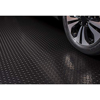 BLT G Floor Diamond Garage Floor Mat 75 Mil 7.5' x 17' Midnight Black