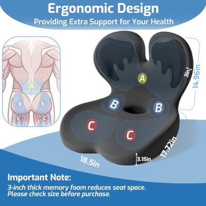 Seat Cushion with Lumbar Support Pillow