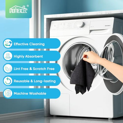 Black Microfiber Cleaning Cloth (12 Count)