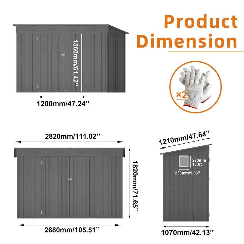 4x9 FT Outdoor Storage Shed