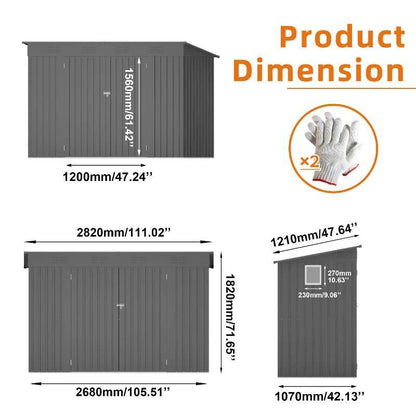 4x9 FT Outdoor Storage Shed