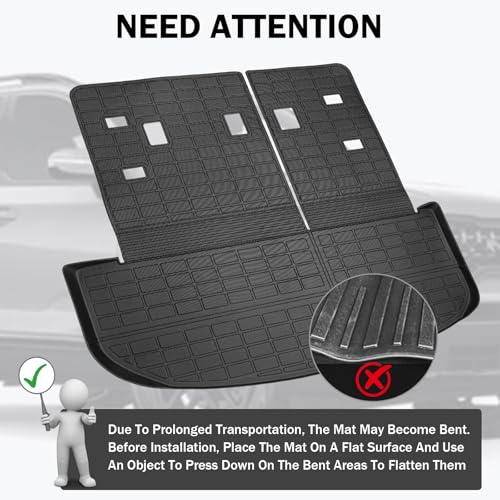 Trunk Mat & Backrest Mat & 2nd Row Seat Back Cover for Kia Telluride 2020