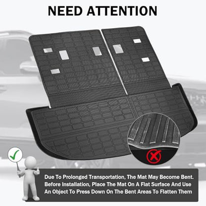 Trunk Mat & Backrest Mat & 2nd Row Seat Back Cover for Kia Telluride 2020