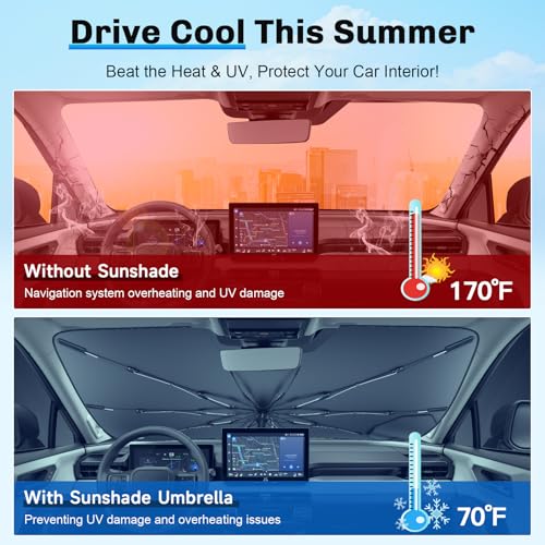 for 2026 Toyota RAV4 Windshield Umbrella Sunshade [Easier Foldable]